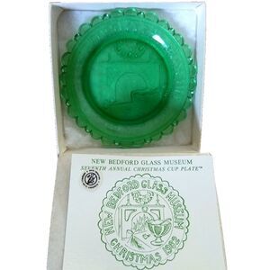 Pairpoint CHRISTMAS RODMAN PARLOR FIREPLACE 1982 New Bedford Museum Cup Plate‎